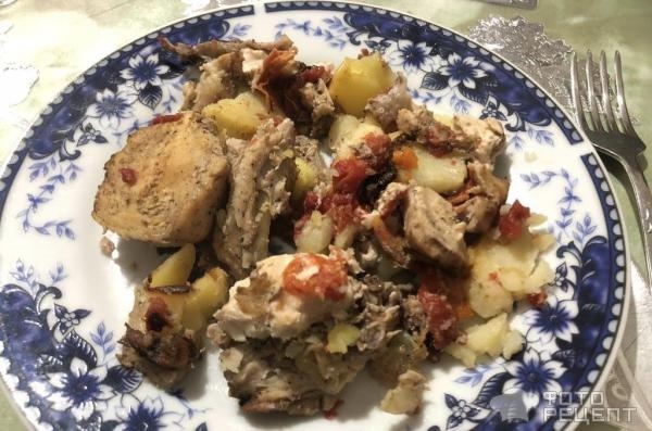 Рецепт: Запеченная курица с картошкой в трехлитровом балоне - В трёхлитровом баллоне.