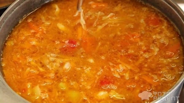 Рецепт: Суп из фарша - В казане