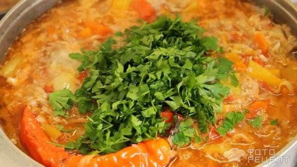 Рецепт: Суп из фарша - В казане