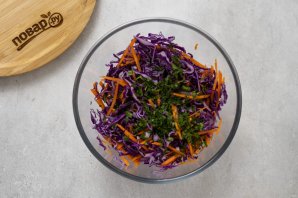 Салат "Коул слоу" с красной капустой