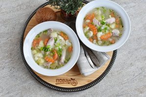 Овощной суп с индейкой